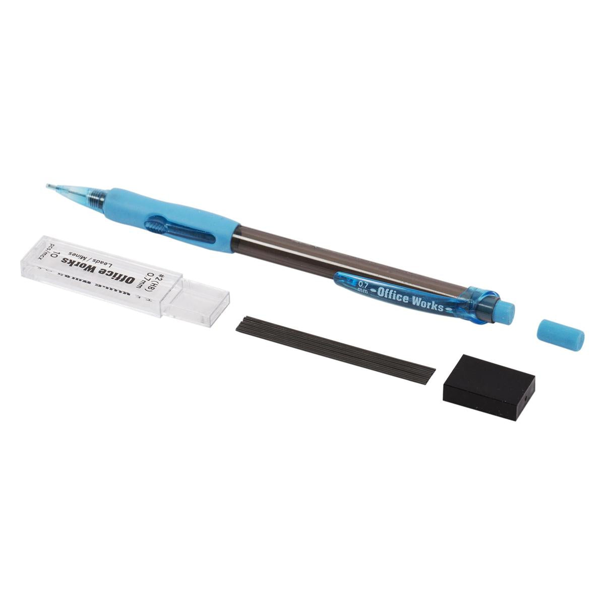 O.WKs. 3-Pc mechanical Pencils w/ Leads Set 0.7mm, b/c