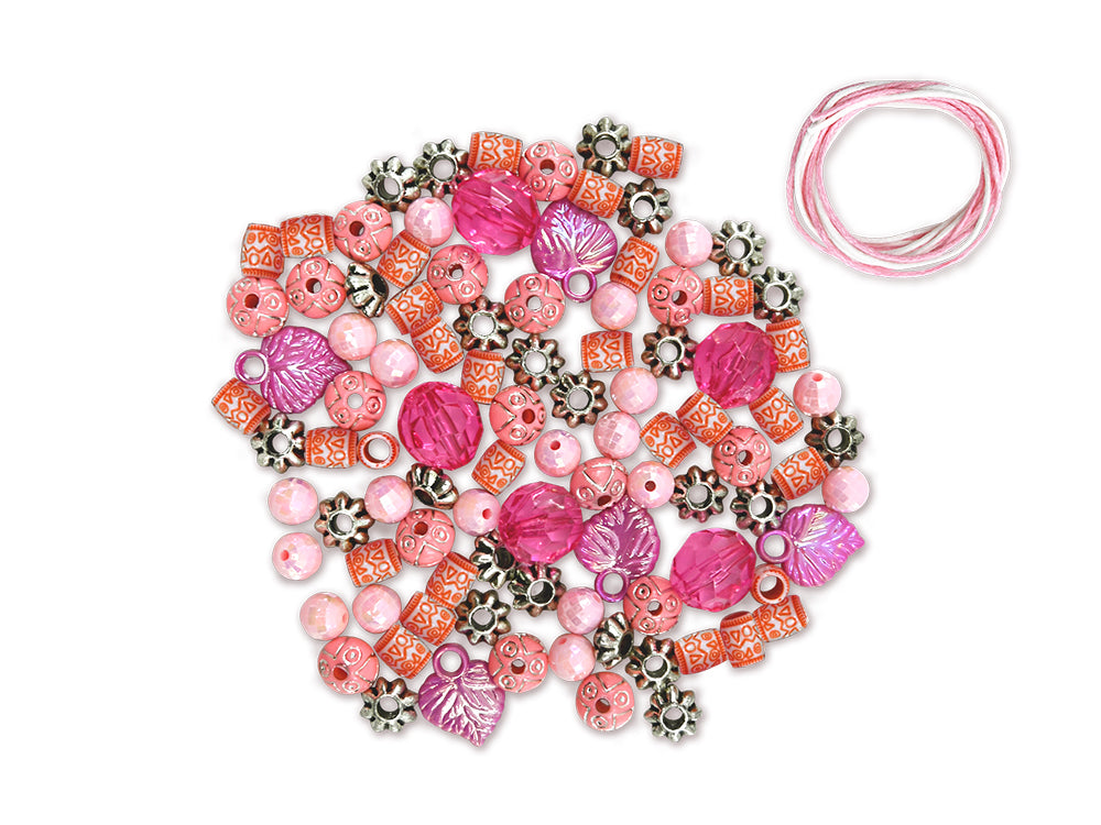 Acrylic Bead Kit: 30g Luxe Kit w/Spacers & Cording A) Pink