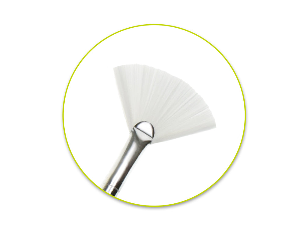 Artist Brush Set: White Synthetic Hair Variety Pack x6 Plastic Handle A) Multi-Set 1