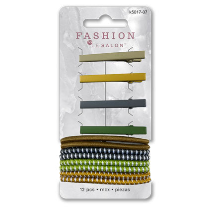 CLIPS AND ELASTICS SET - 12 PCS 7*14cm