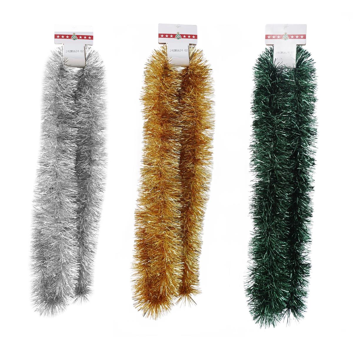 Deco N. 9ft.x5ply Tinsel Garland, 3/c, header