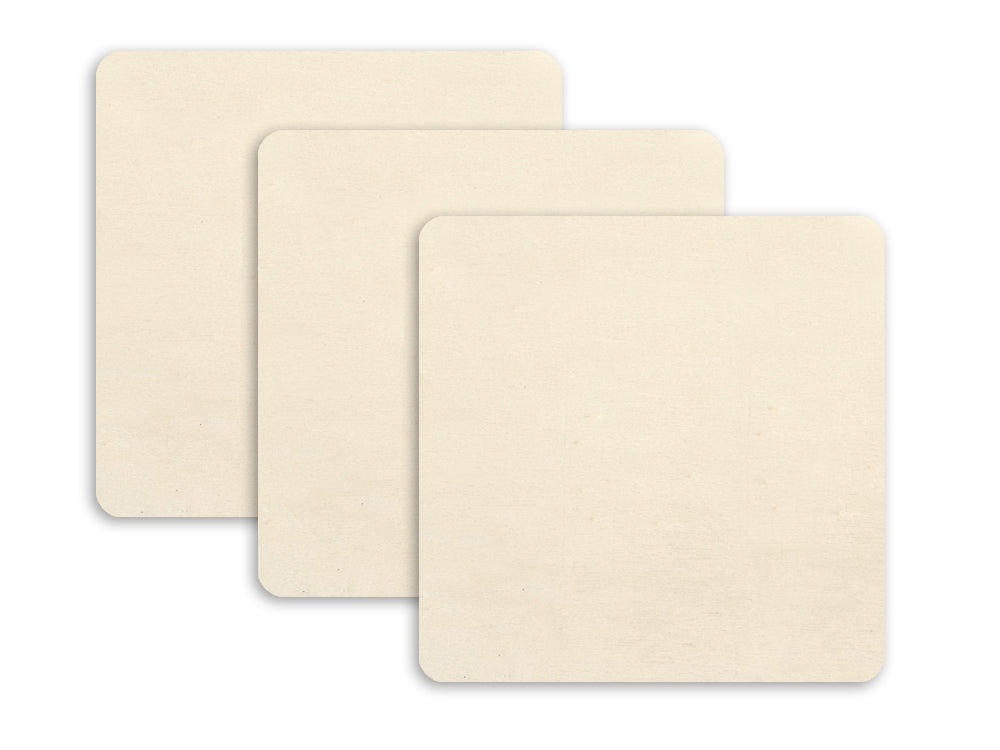 Craftwood: 3pc Wood Cut-Outs 6mm(T) 8.7*8.7cm C) Square