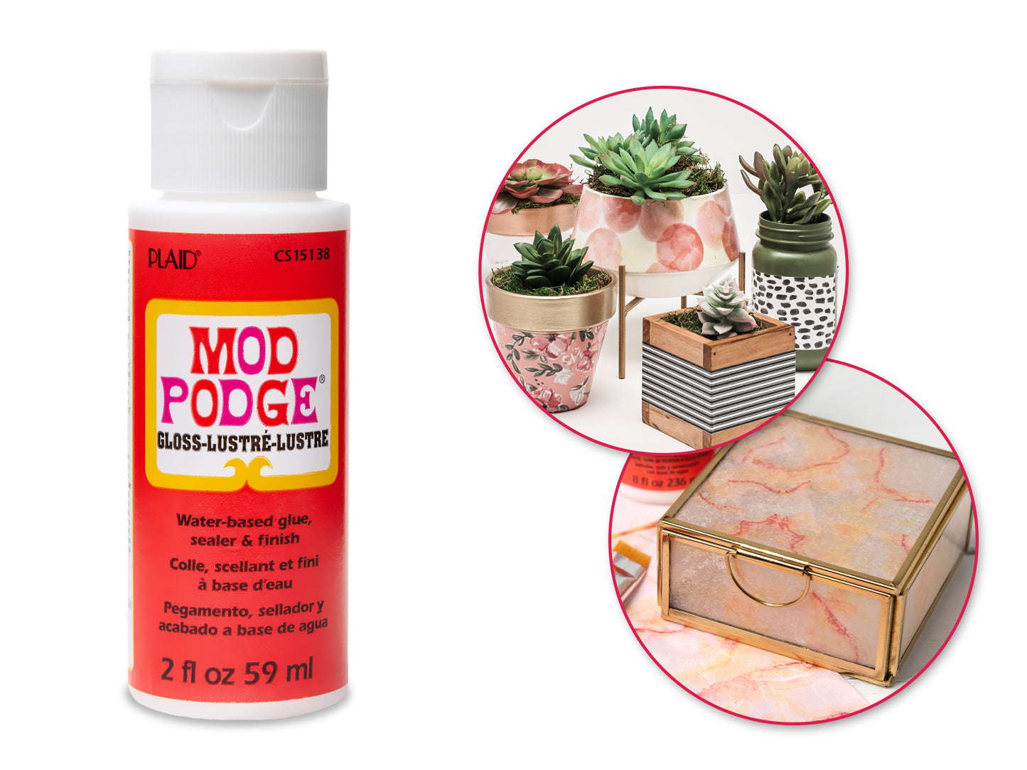 Mod Podge: 2oz All-In-One Glue/Sealer/Finish Non-Toxic A) Gloss