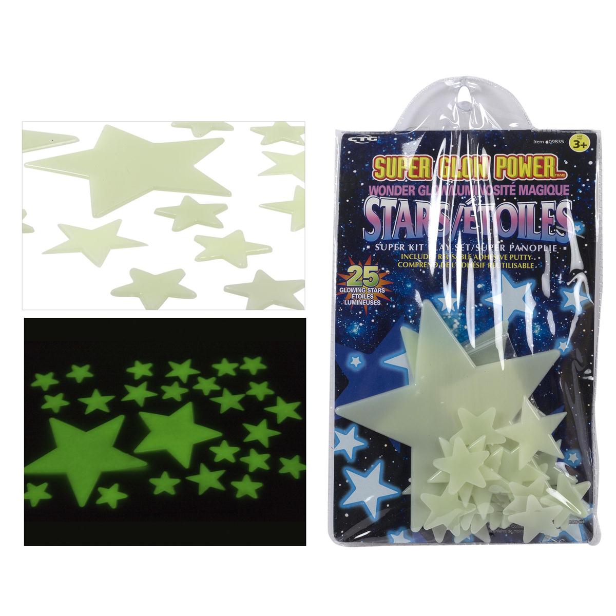 25-pc Super Glow Star set, pvc bag w/ insert (CS)