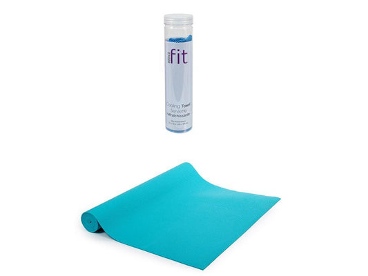 Bodico Fit, y.mat + c. towel, Blue, Blue