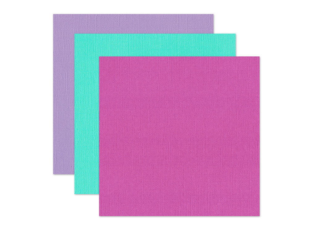 Scrapbook Paper: 12"x12" Textura Select Cardstock x3 Asst Pre-Packaged 07) Enchanted