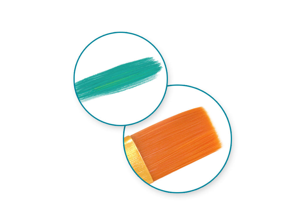 Artist Brush Set: Deluxe Taklon Brush Sets x5 Wood Handle E) Flat