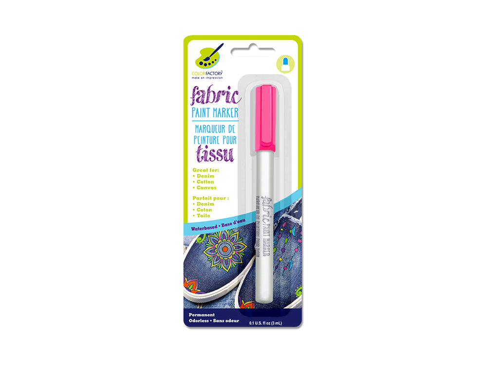 Color Factory: Fabric Paint Marker Permanent 3ml E) Neon Pink