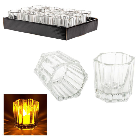 Glass Votive Holder, Clear, 2.25"D x 2.5"H, 12/traybox