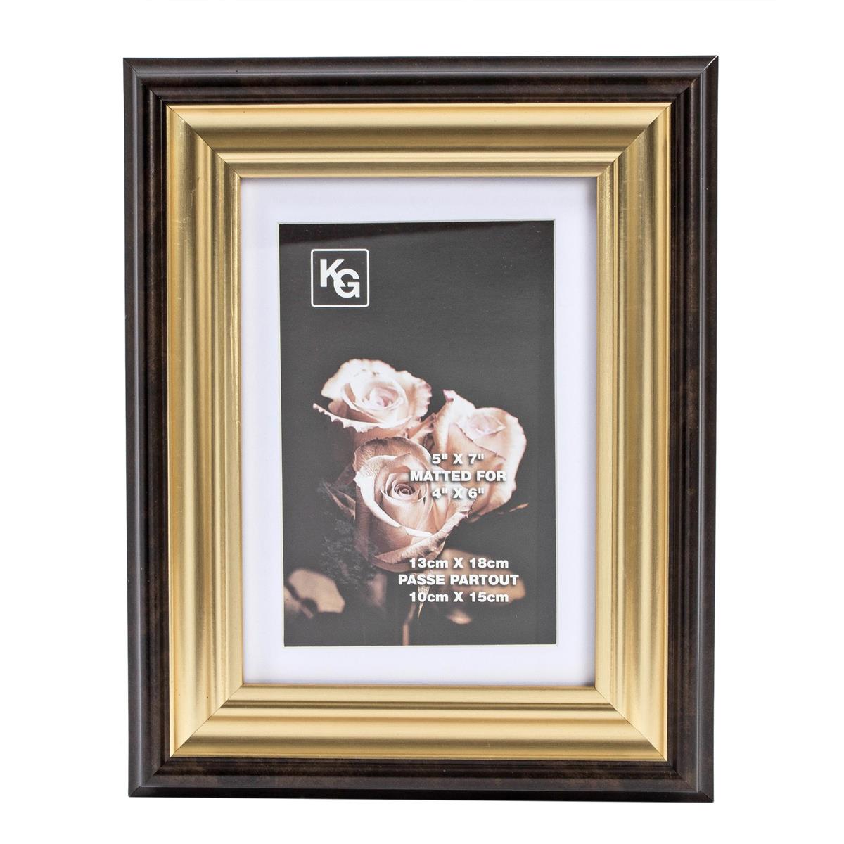 KG Jessica 5X7" Frame, 4X6" Mat BLACK, GOLD (AZ)