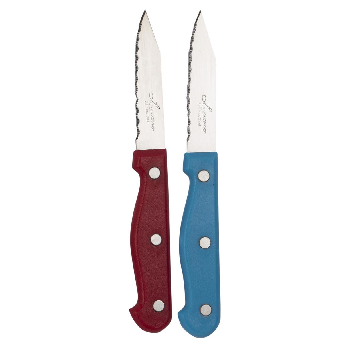 Luciano 2-pc S/S Paring Knife w/ Col.Handle,Blade 0.8mm,b/c