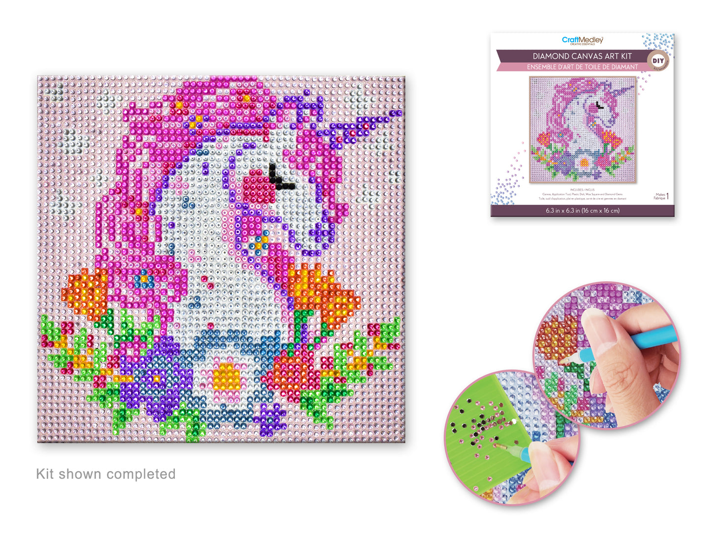 Craft Medley Kit: DIY Diamond Painting Kit C) Unicorn