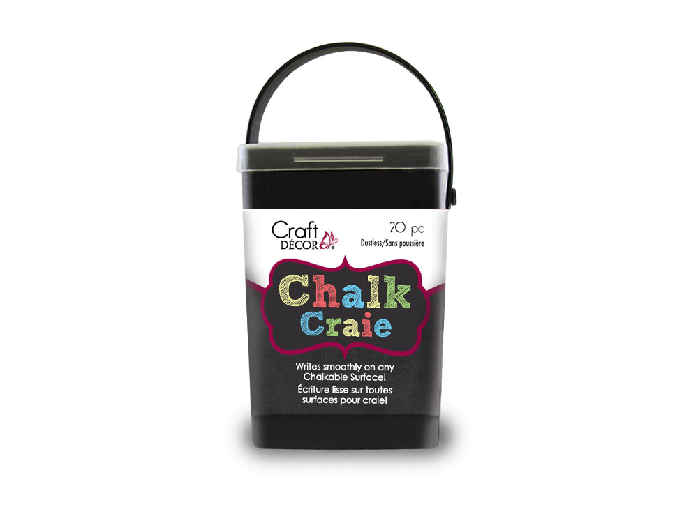 Craft Decor: Chalk-It-Up Dustless Chalk Bucket 20pc A) Color Medley