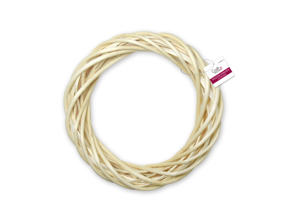 Craft Decor: 8.5" Willow Wreath 1.5"(T) Natural