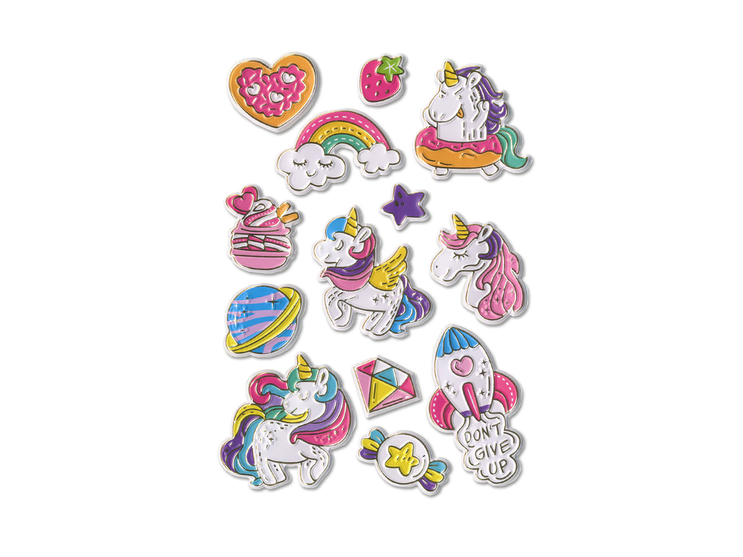 Paper Craft Stickers: 4.3"x6.1" Foil Puffy E) Unicorn