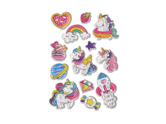 Paper Craft Stickers: 4.3"x6.1" Foil Puffy E) Unicorn