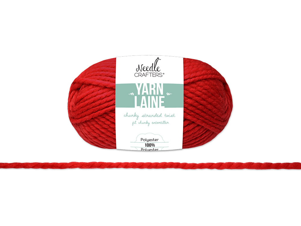 Needlecrafters: 100g Chunky Stranded Twist Poly Yarn J) Cherry Red