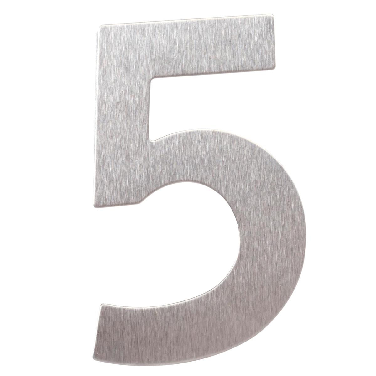 H.E. 3"#5 Adhesive Number Sign, SS B/C