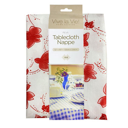 Tablecloth Peva - Flannel Back Flowers 52"x90"