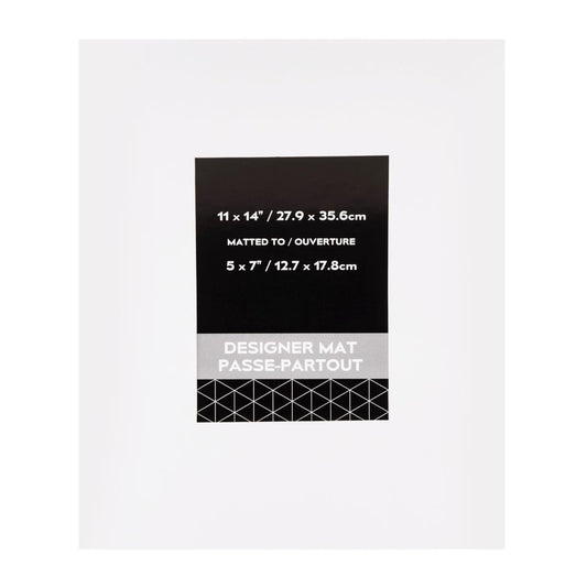 11x14" Photo Mat (5x7" OPG) White, pslv + insert