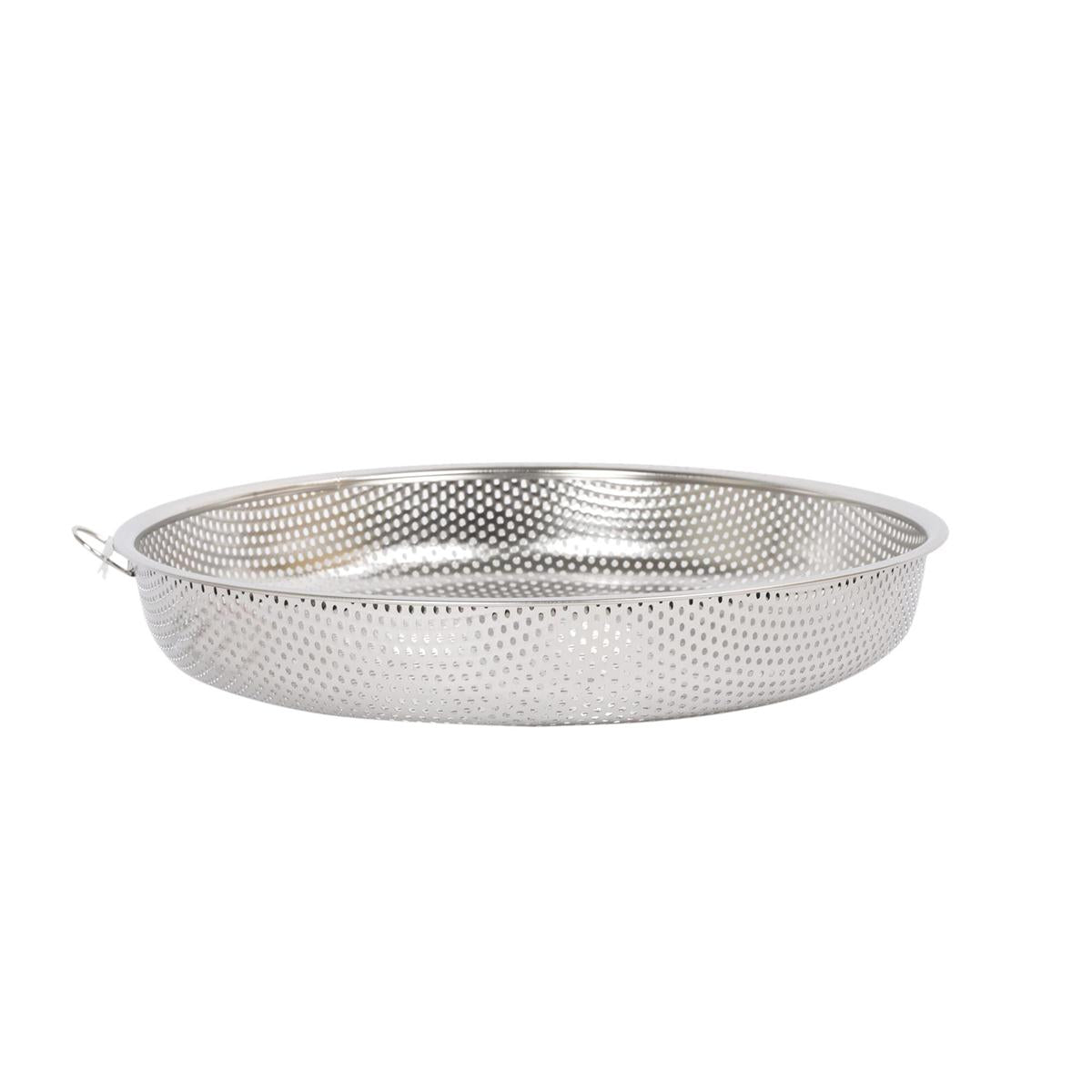 L.Gourmet 11"D Perforated Colander Stainless Steel, colour card