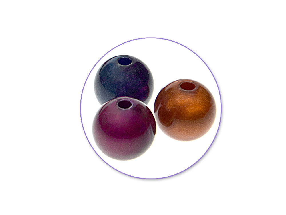 Acrylic Beads: 10mm Round Multi-Packs 25g C) Gloss Metallic