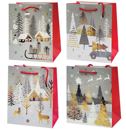 SMALL GIFT BAGS-4 ASST. CHRISTMASY