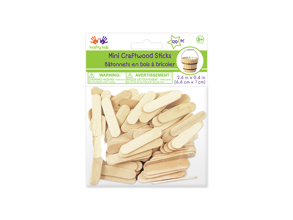Craftwood: Mini Craft Sticks 120/pk Natural