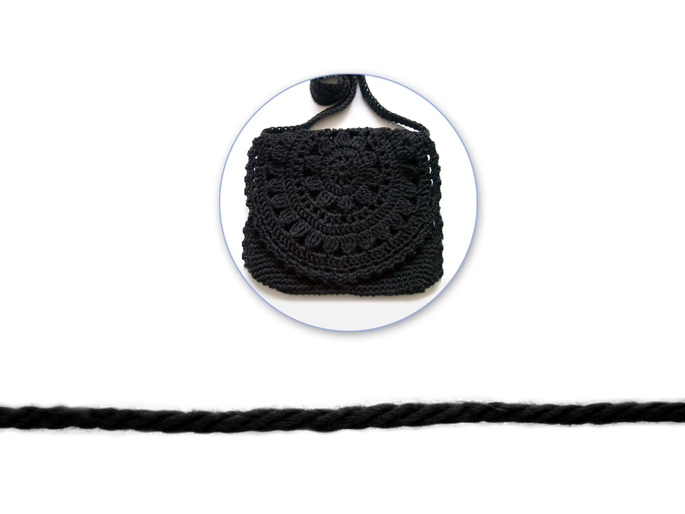 Needlecrafters: 50g Acrylic Yarn Standard Ball Dyed D) Black