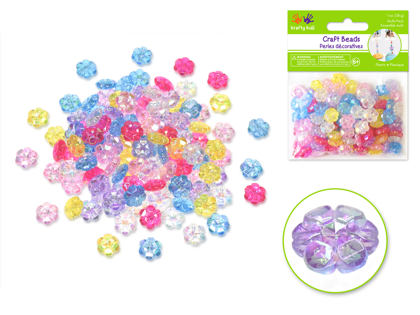 Acrylic Beads: 28g Multi-Packs B) Flowers A/B