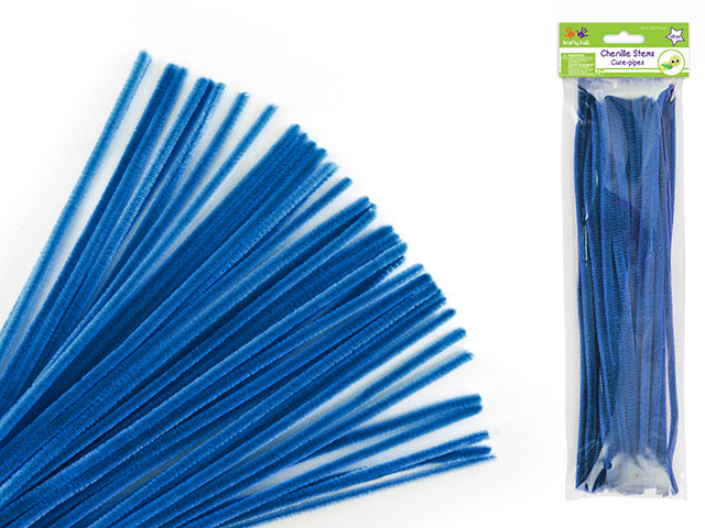 Chenille Stems: 6mmx30cm Standard Pipe Cleaners 40pc M) Royal Blue