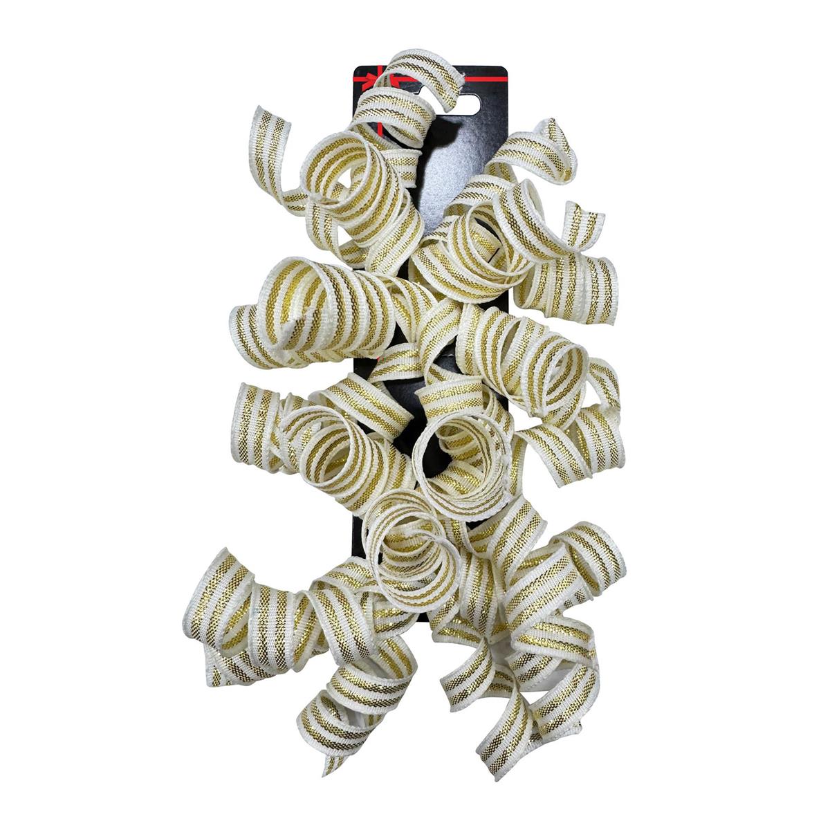 Paper T. 2pk Angle Curly Swirl, White/GOld, card