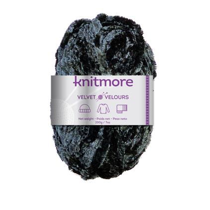 VELVET KNITTING YARN-BLACK 200G/126yards