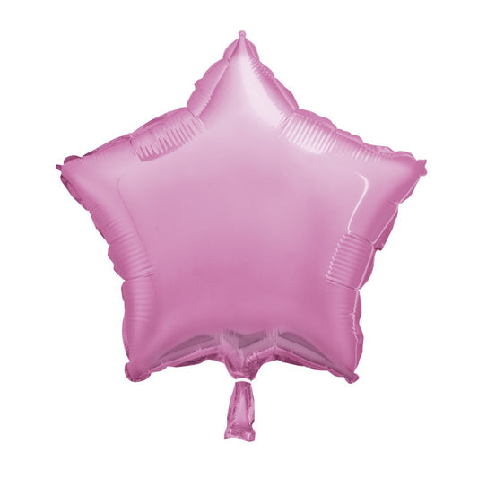 Pastel Pink Solid Star Foil Balloon 18"  Packaged