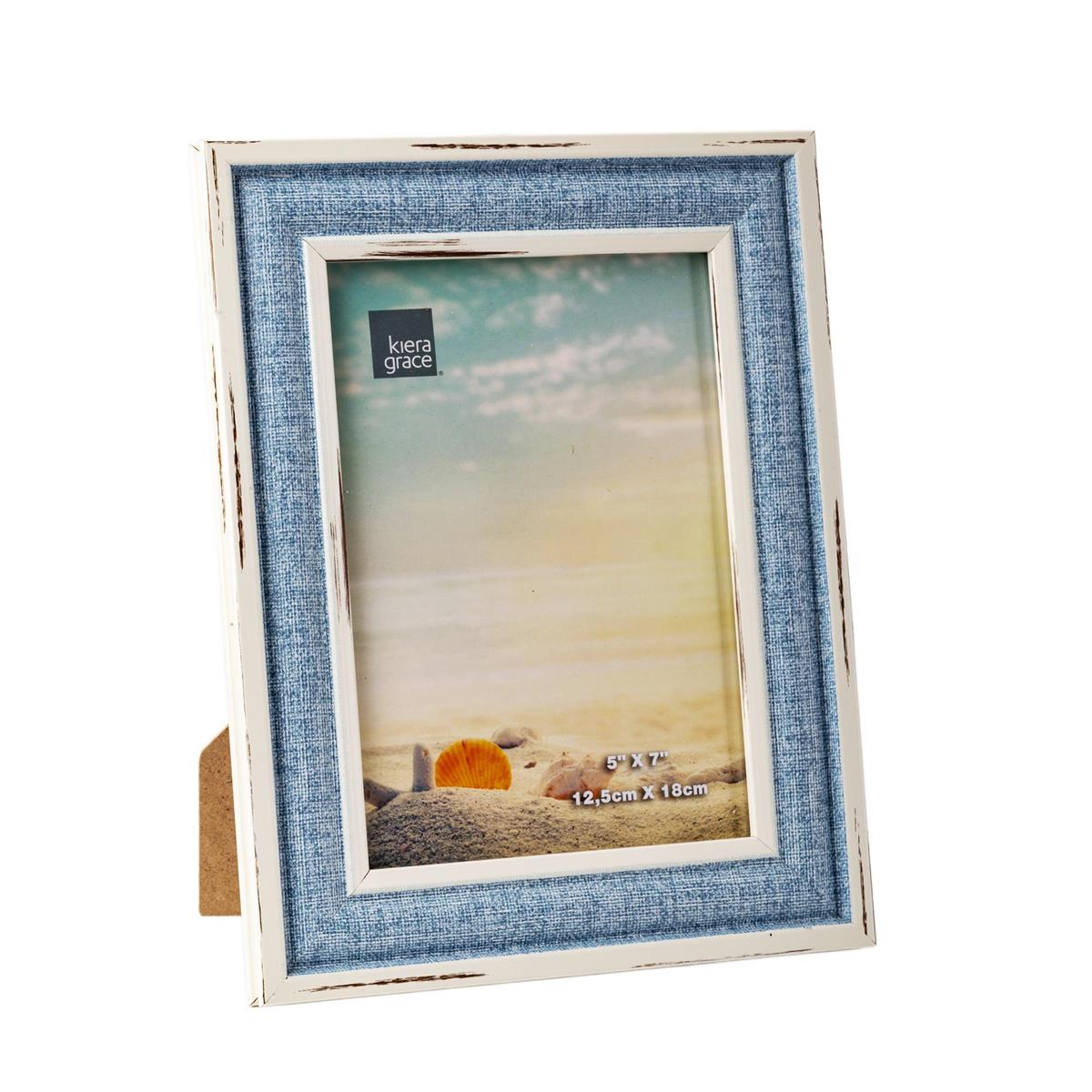 KG Kin 5x7" Photo Frame Antique Blue/White, PS Plastic