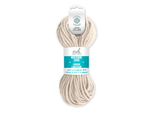 Needlecrafters: 4mm Macramé Cord 25yds (22.8m) A) Ecru