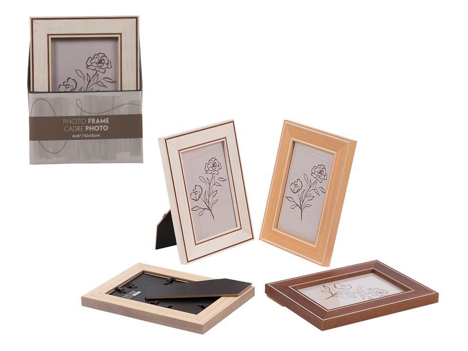 JAME 4X6" BORDER WOOD FRAME, 4ASST, Shrink + PDQ