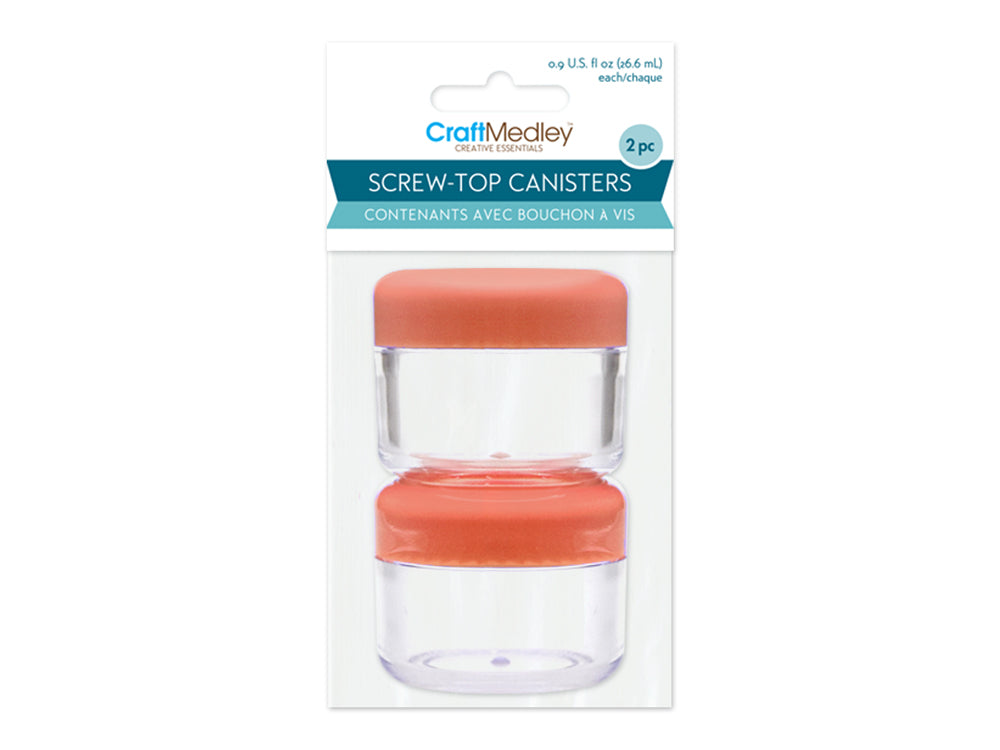 Craft/Bead Storage: 35x42mm 26.5g (0.9oz) Screw-Top Canister x2