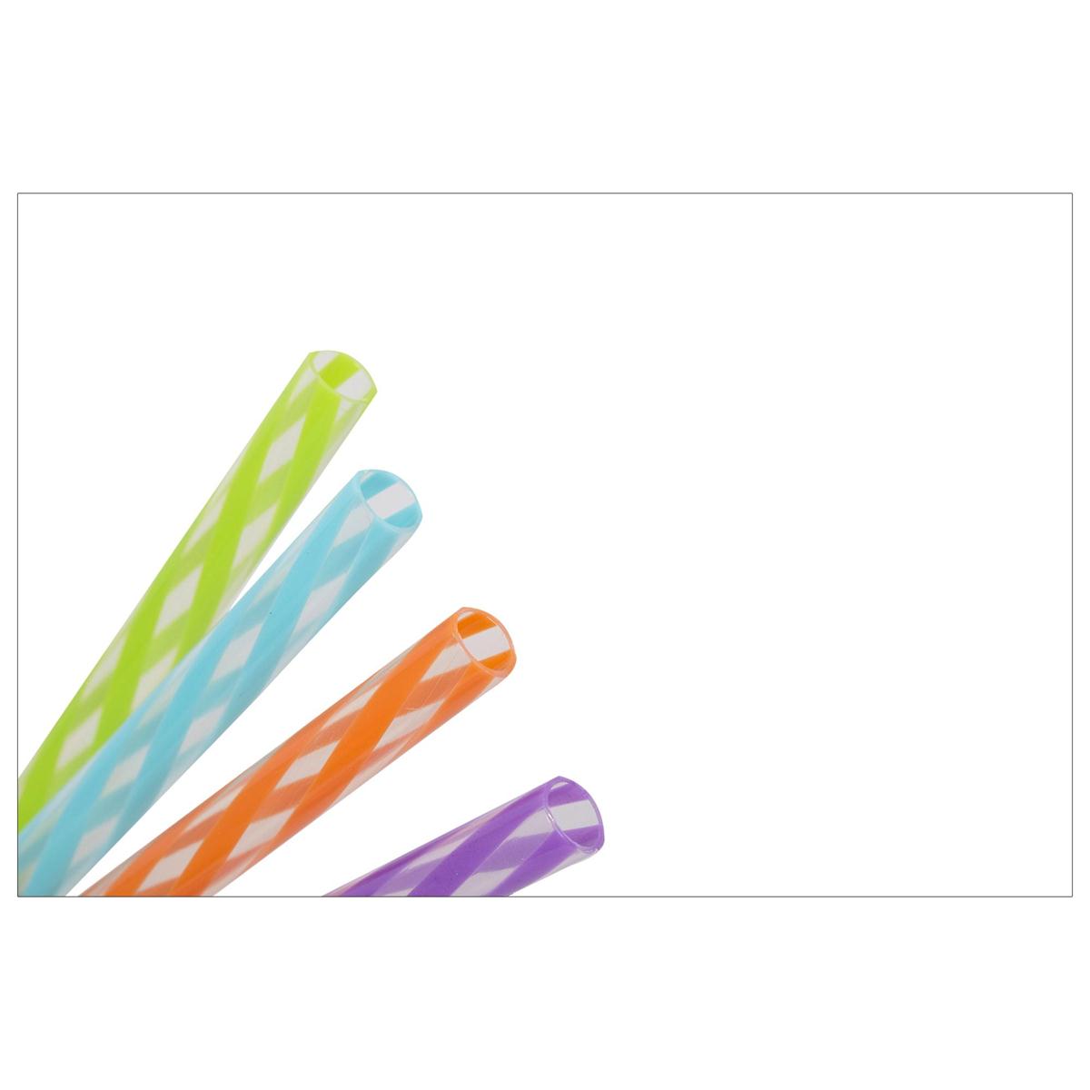 Luciano Reusable 25-pc Kids Straws, w/ cleaning brush, zip lock bag(CS)