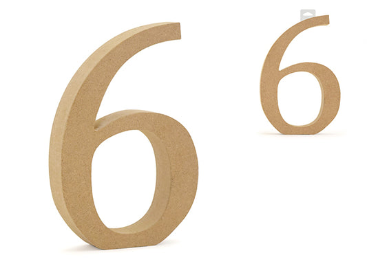 Wood Numbers: 5 1/8" MDF Standing 6