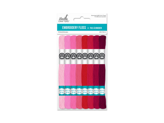 Needlecrafters: 8m Cotton Embroidery Floss 8 Hanks/pkg E) Rouge Tints