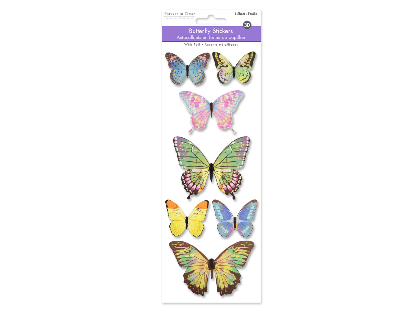 Paper Craft Sticker: 25.5cmx10cm 3D Butterflies C) Style 3