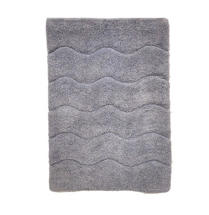 Bath Mat Cotton (waves) - Charcoal 20"x31.5" 50X80