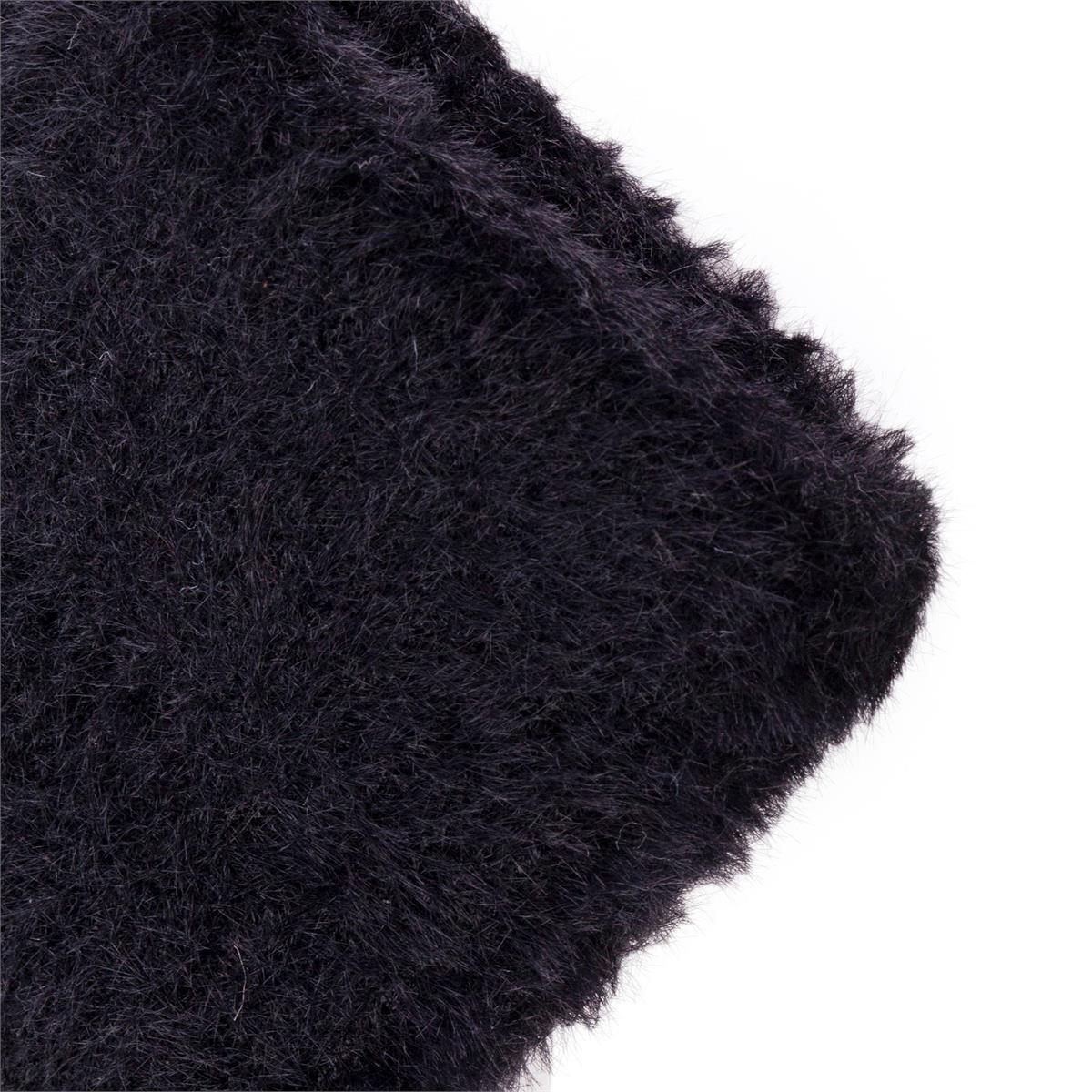 NordicT. Mitt w Fluffy Cuff & TwistDetail, black, hc