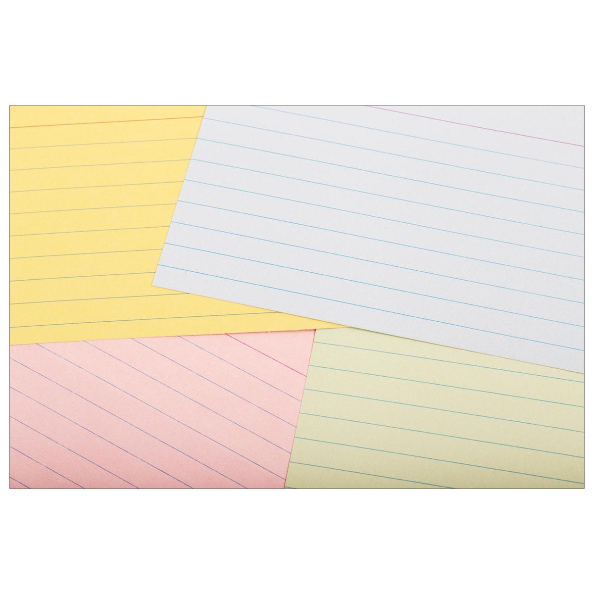 O.WKs. 3x5" 180-Pc Ruled Index Card Assorted Colours, colour box