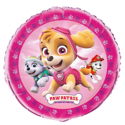 Helium filled - Paw Patrol Girl Round 18" Foil Balloon