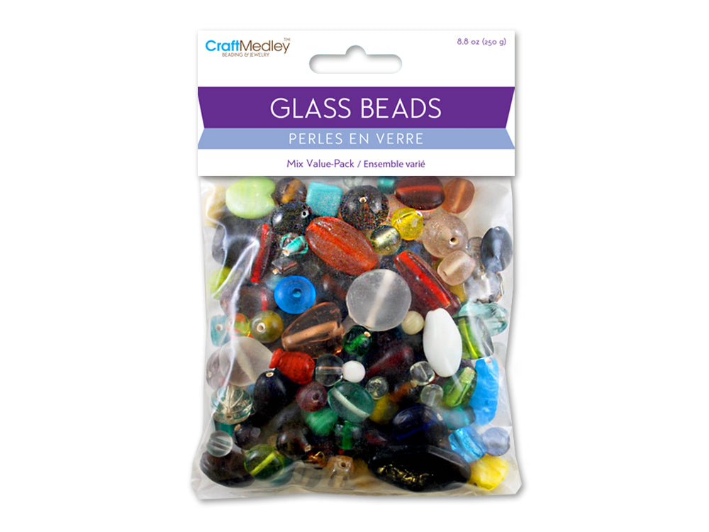 Glass Beads: Bulk Mix Value-Pack 250gms