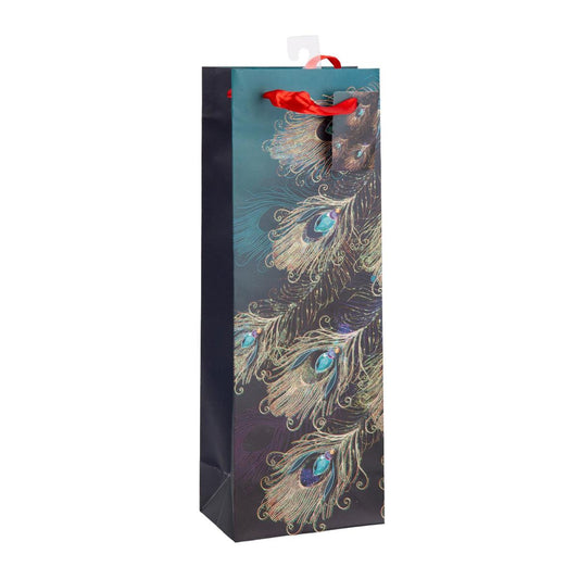 Paper T. Xmas Bottle Bag, Matte+Glitter,j-hook+tag,210gsm