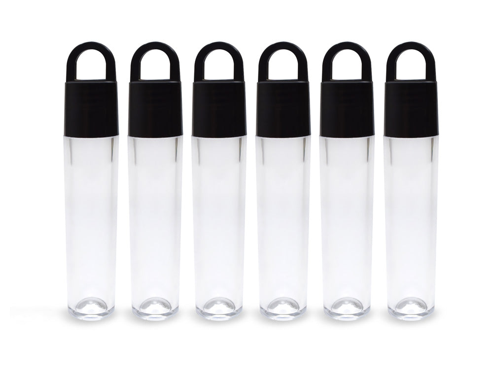 Craft/Bead Storage:3" Round Tube Vials w/Screw Hang Cap x6