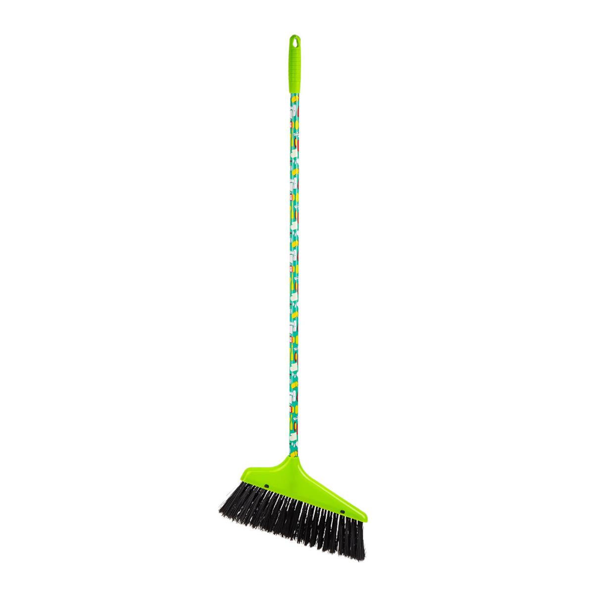 H.E., Stylish 36" Broom w/Printed Handle, 4 Styles, tag